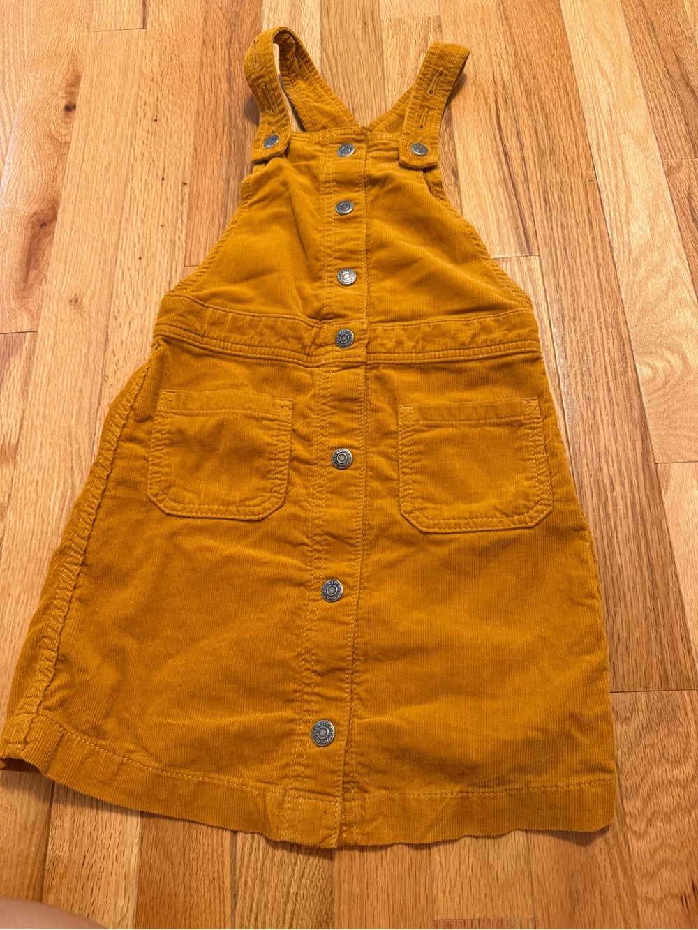 Old Navy Mustard Corduroy Button-Front Overall Dress